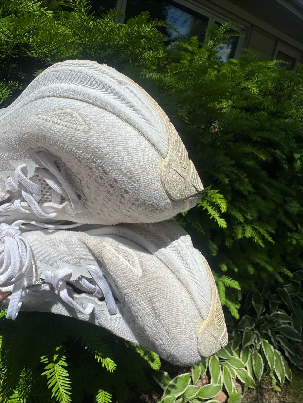 Hoka Women's All-White Road Running CLIFTON 9 Sneakers - Picture 3 of 13